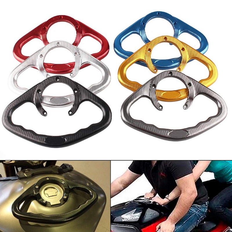 Luckmart Motorcycle Aluminium Rear Passenger Gas Tank Bar Handle Grip Bar Handlebar Grab 5 Holes Compatible for Suzuki GSXR600 GSXR750 GSXR1000 GSXS750 Spare Parts Black - Image 5